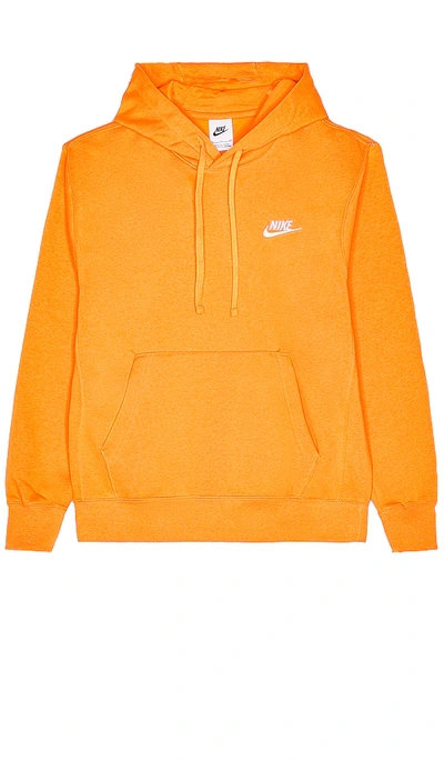 Nike Orange Sportswear Club Hoodie In Kumquat