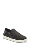 Olukai Ki‘ihele Leather Slip-on Sneaker In Black/ Black