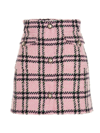Alessandra Rich Embellished Checked Wool-blend Tweed Mini Skirt In Pink