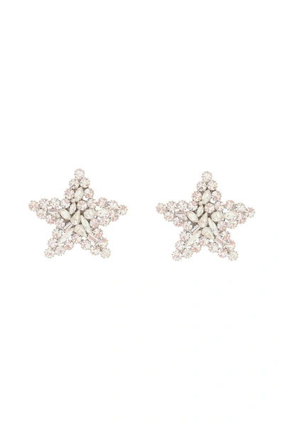 Alessandra Rich Crystal-embellished Star Earrings In Silver