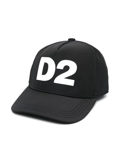 Dsquared2 Kids' Nylon Baseball Cap W/ Logo In Black
