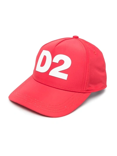 Dsquared2 Nylon Baseball Cap W/ Logo In Red