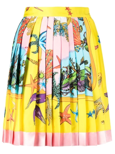Bemiddelaar tarief parachute Versace Silk Satin-trimmed Pleated Printed Twill Mini Skirt In Multicolor |  ModeSens