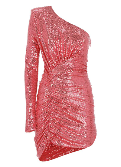 Alexandre Vauthier One-shoulder Sequin-embellished Minidress In Pink