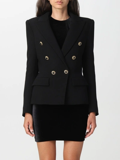 Alexandre Vauthier Double-breasted Wool Blazer Jacket In Black