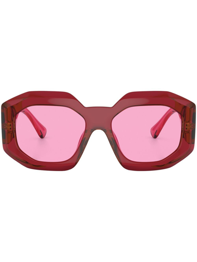 Versace Ve4424u Maxi Medusa Biggie Squared Acetate Sunglasses In Red