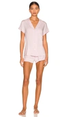 Eberjey Gisele The Shortie Short Pj Set In Lilac/ivory