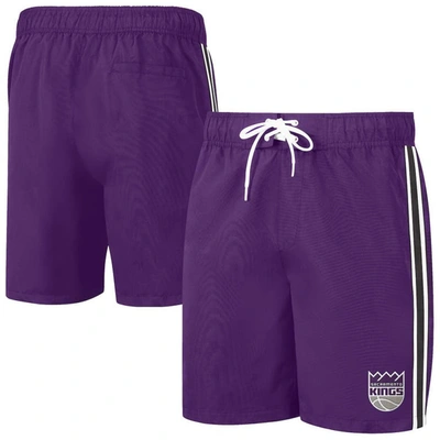 G-iii Sports By Carl Banks Men's  Purple, Black Sacramento Kings Sand Beach Volley Swim Shorts In Purple,black