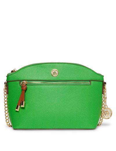 Anne Klein Curved Colorblocked Crossbody In Green