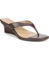 Naturalizer Lenna Wedge Sandals True Colors Women's Shoes In Mocha Leather