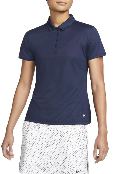 Nike Women's Dri-fit Victory Golf Polo In College Navy/ White