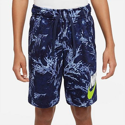 Nike Sportswear Big Kids' (boys') Printed French Terry Shorts In Midnight Navy