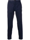 Pt05 Cropped Slim-fit Trousers In Blue