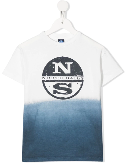North Sails Kids' Ombré Logo-print T-shirt In Blue