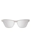 Givenchy 59mm Square Sunglasses In Shiny Palladium / Smoke Mirror