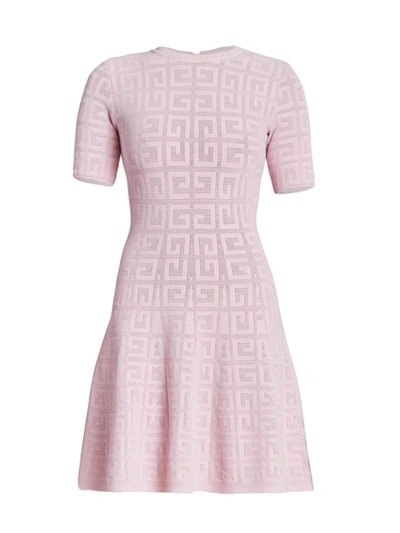Givenchy Jacquard-knit Mini Dress In Rose-pink