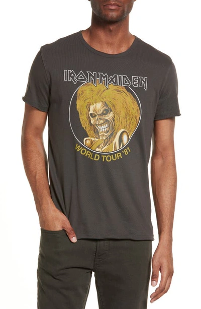 John Varvatos Men's Iron Maiden Raw-edge T-shirt In Coal