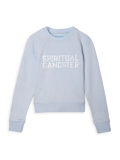 Spiritual Gangster Kids' Girl's Bridget Raglan Sweatshirt In Aquarius