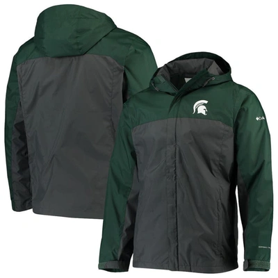 Columbia Men's Green, Charcoal Michigan State Spartans Glennaker Storm Full-zip Jacket In Green,charcoal