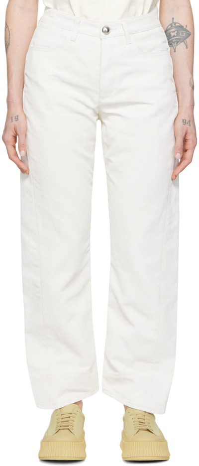 Jil Sander Off-white Workwear Jeans In Cream