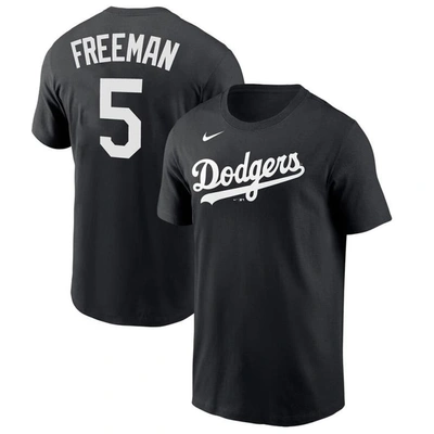 Nike Men's  Freddie Freeman Black Los Angeles Dodgers Player Name & Number T-shirt