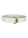 Etro Crown Me Woven Leather Belt In White