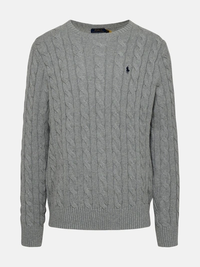 Polo Ralph Lauren Cable-knit Cotton Sweater In Grey