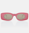 Loewe Paula's Ibiza Rectangle Sunglasses, 49mm In Pink/brown Solid