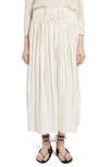 The Row Ruth Pleated High Waist Cotton Midi Skirt In Ivory