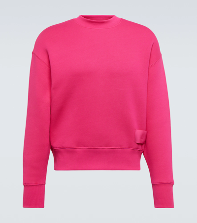 Ami Alexandre Mattiussi Pink Organic Cotton Sweatshirt In Fuchsia