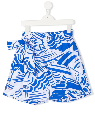 Msgm Teen Abstract Print Skort In White