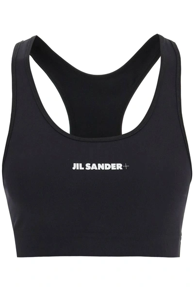 Jil Sander Logo Printed Sports Bra In Black