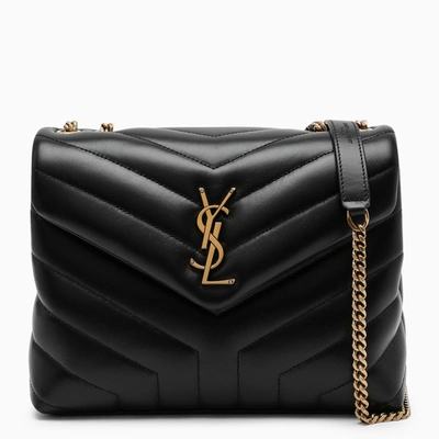 Saint Laurent Black/gold Small Ysl Loulou Bag