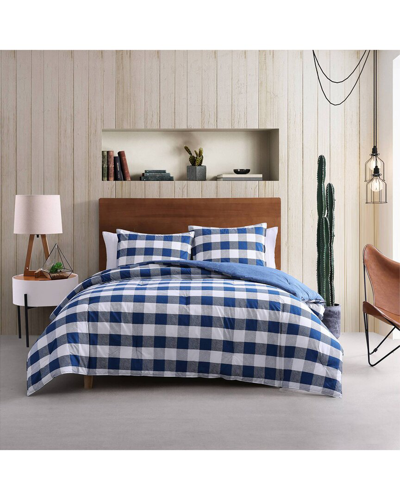 Wrangler Bison Plaid Cotton Comforter Bedding Set In Blue