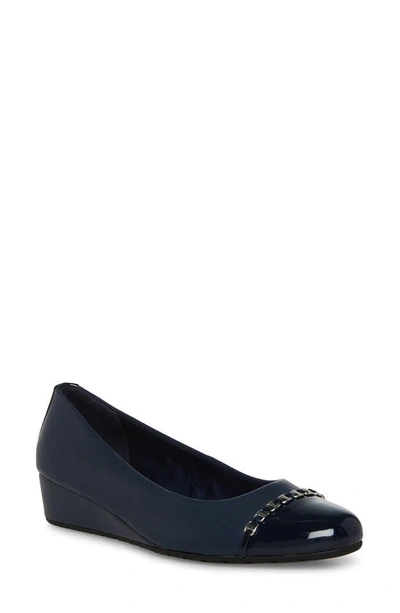 Anne Klein Maysel Wedge Pump In Navy