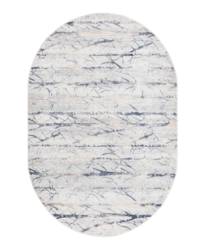 Bayshore Home Islin Isl01 5'3" X 8' Oval Area Rug In Gray