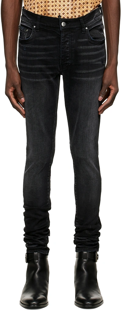 Amiri Black Stack Jeans In Aged Black