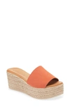 Cordani Buffy Espadrille Platform Sandal In Coral Suede