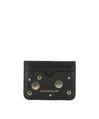 Alexander Mcqueen Black Leather Card Holder