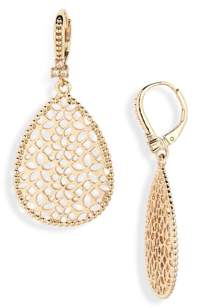 Marchesa Filigree Drop Earrings In Gold/ Gold