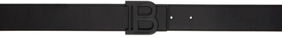 Balmain Black Leather B Buckle Leather Belt