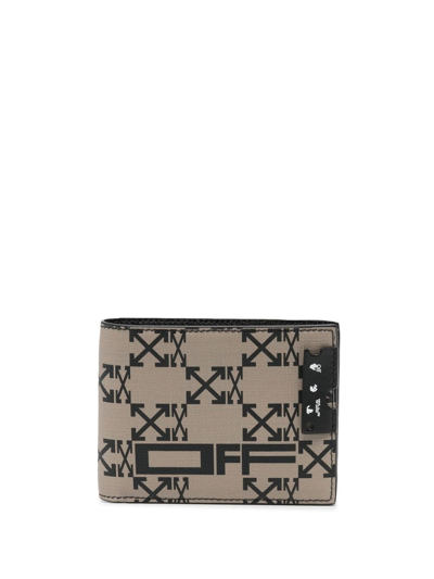 Off-white Monogram Coated Canvas Billfold Wallet In Brown