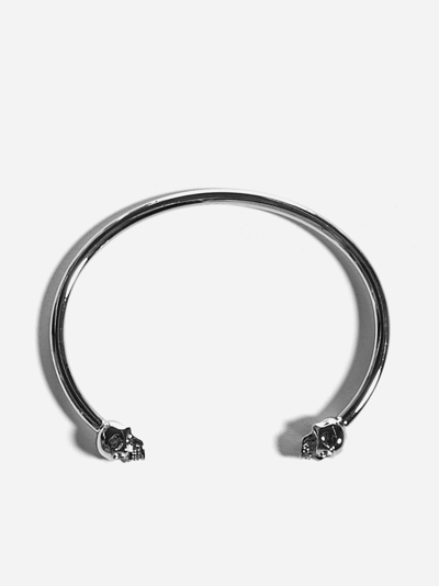 Alexander Mcqueen Skulls Bracelet In Metallic