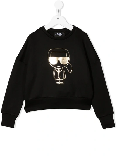 Karl Lagerfeld Karl-print Long-sleeve Sweatshirt In Black