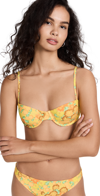 Tory Burch Printed Underwire Bikini Top In Yellow