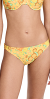 Tory Burch Printed Bikini Bottoms In Yellow
