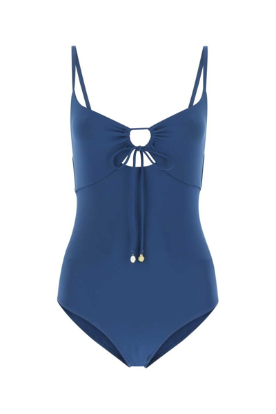 Tory Burch Bow Detailed Swimsuit In Blue