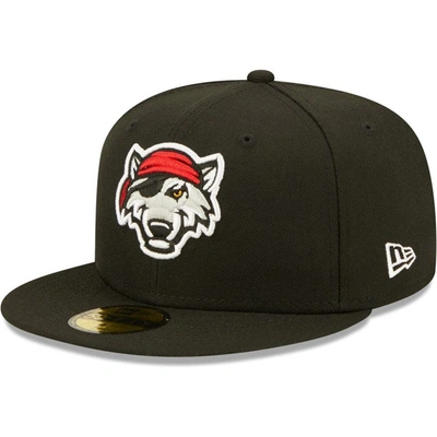 New Era Black Erie Seawolves Authentic Collection Team Home 59fifty Fitted Hat