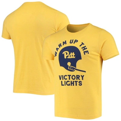 Homefield Pitt Panthers Vintage Heathered Goldvictory Lights T-shirt In Heather Gold