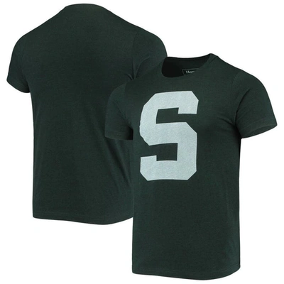 Homefield Heathered Green Michigan State Spartans Vintage Logo T-shirt In Heather Green